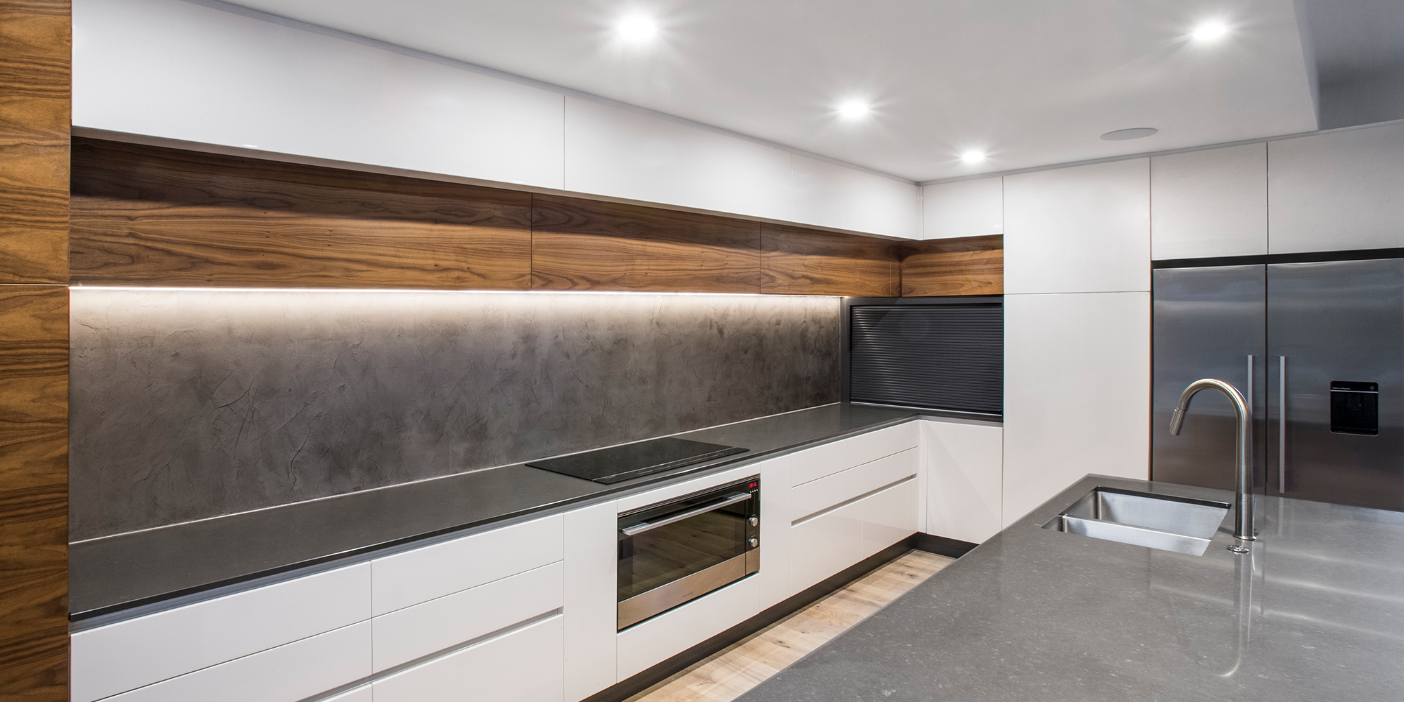 White acrylic cabinetry